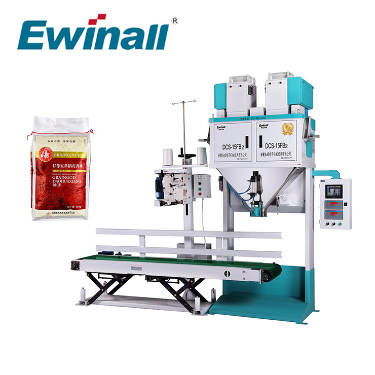 DCS-15FB2 เครื่องบรรจุเมล็ดข้าวโรงสี Ewinall หน้าจอสี 2.5 กก. - 15 กก.