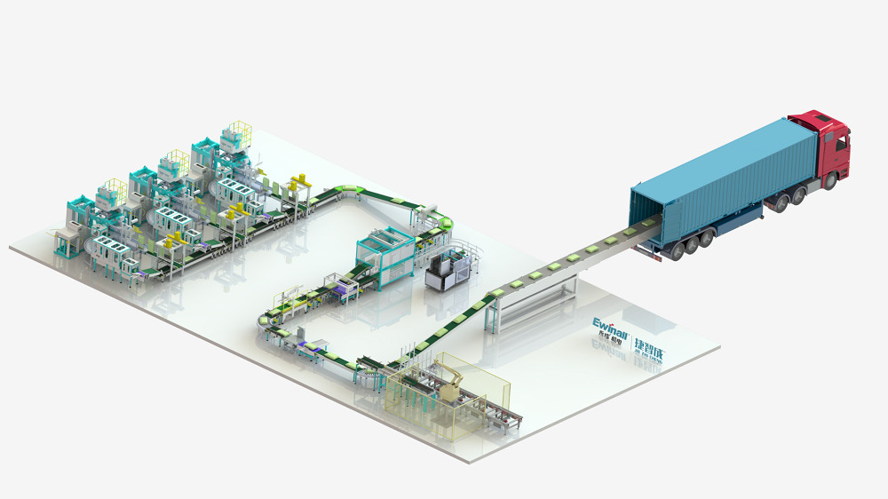 Palletizing Carton สายการบรรจุอัตโนมัติ เซอร์โวมอเตอร์ ODM